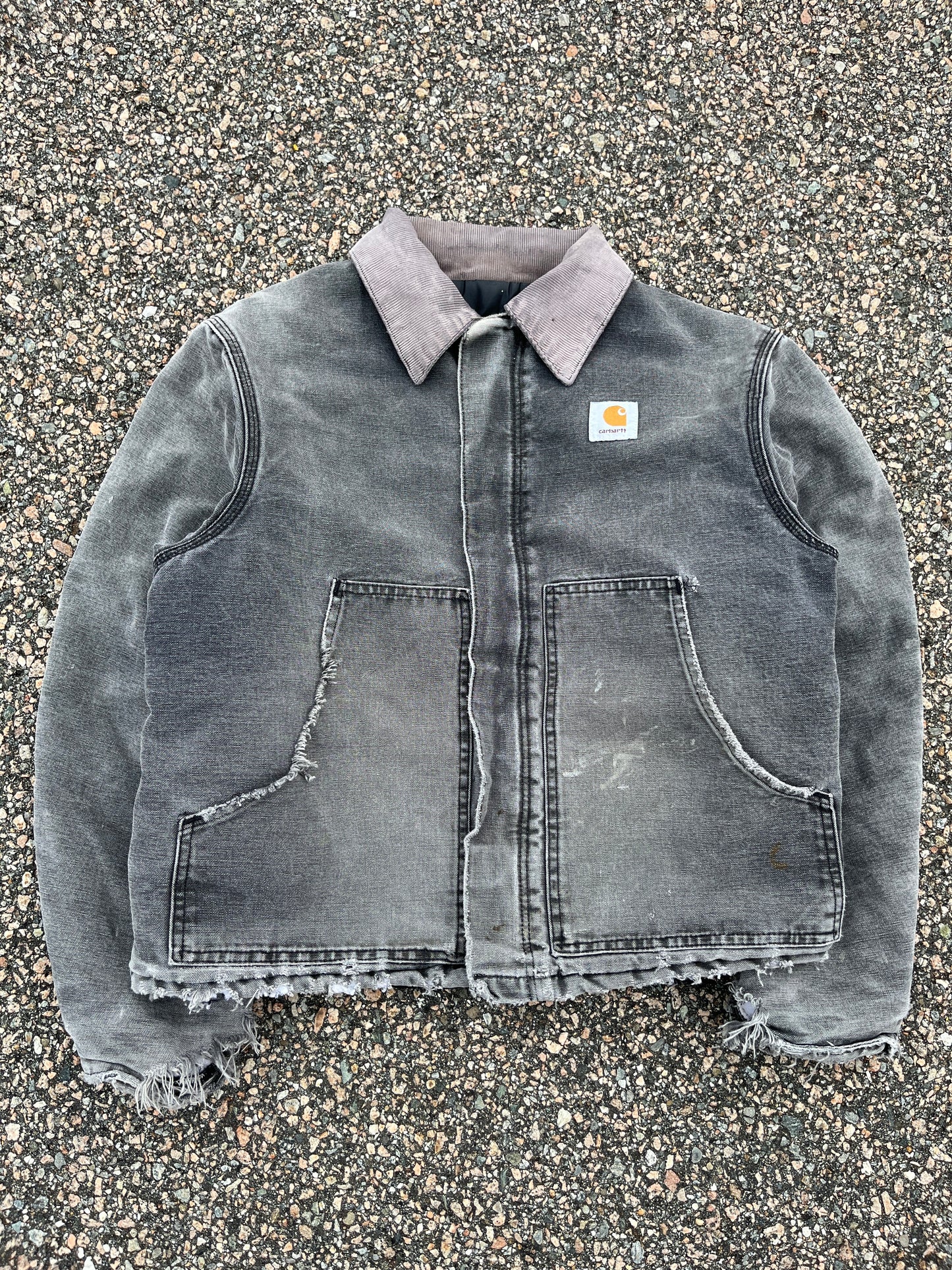 褪色和破旧黑色 Carhartt 北极夹克 - 中号