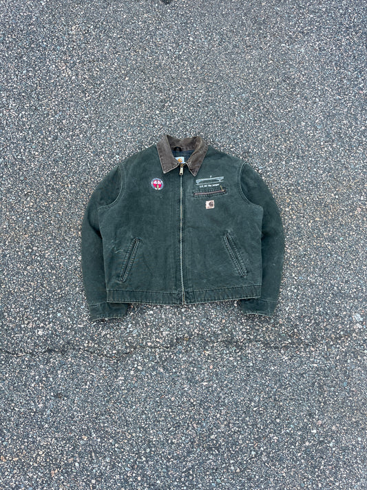 Faded Olive Green Carhartt Detroit Jacket - Boxy Medium