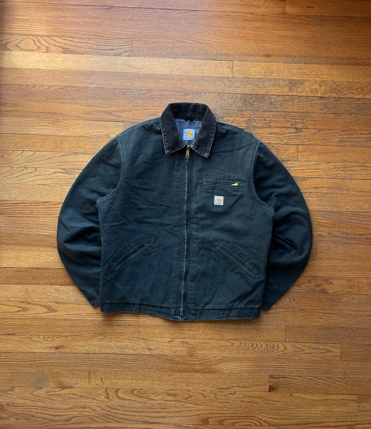 Faded Black Carhartt Detroit Jacket - Large Tall