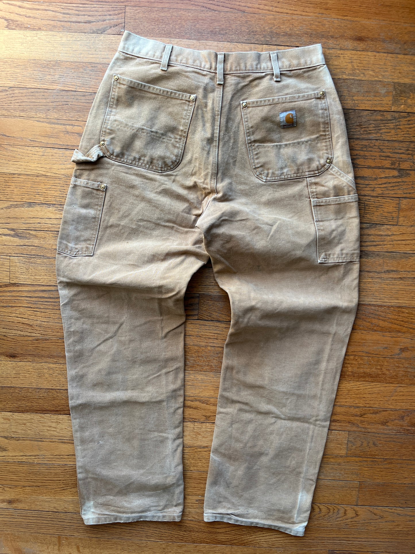 Faded Brown Carhartt Double Knee Pants - 31 x 30.5