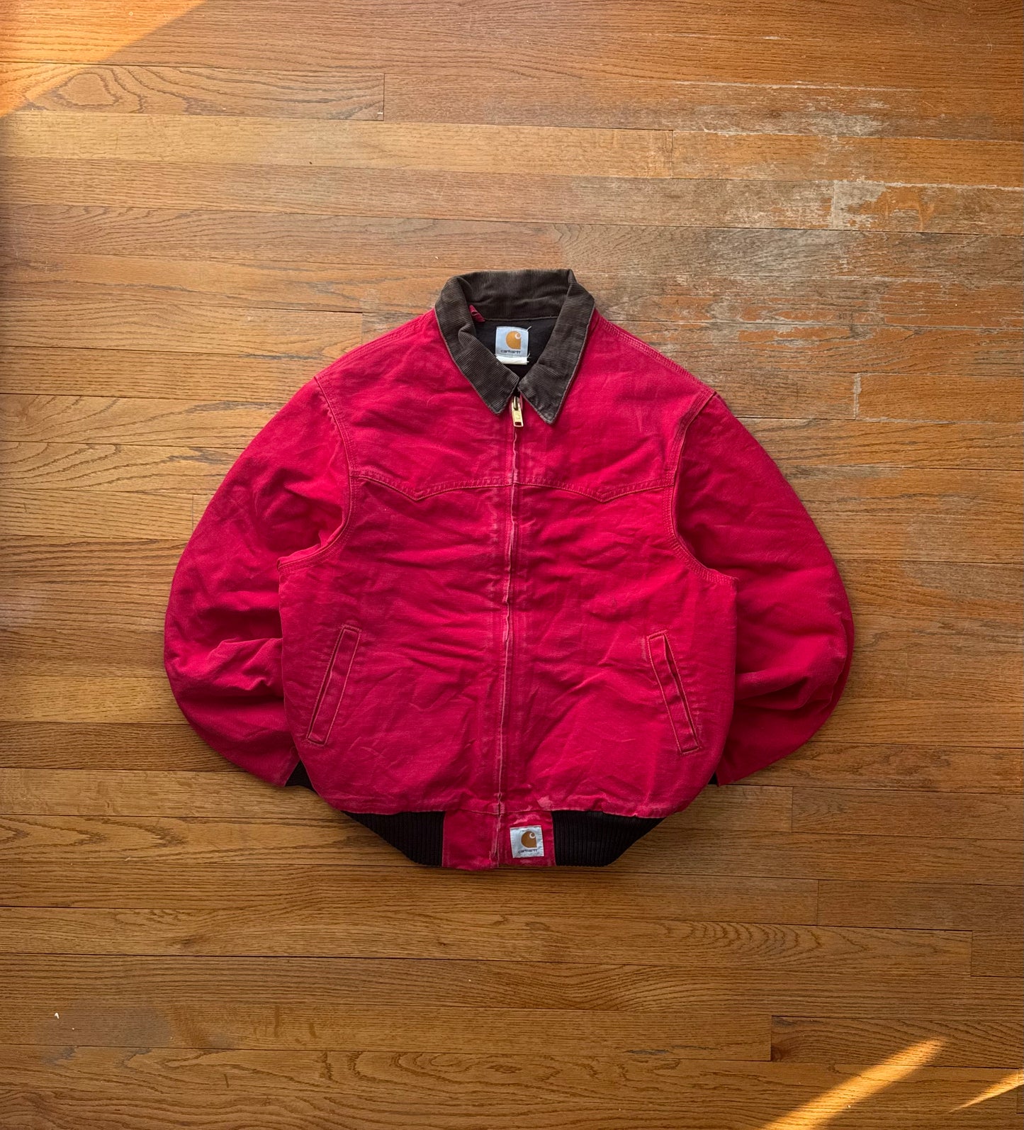 Faded Strawberry Red Carhartt Santa Fe Jacket - Medium