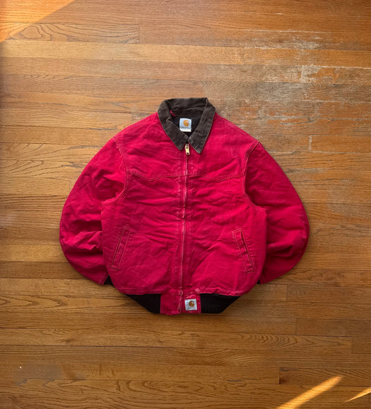 Faded Strawberry Red Carhartt Santa Fe Jacket - Medium