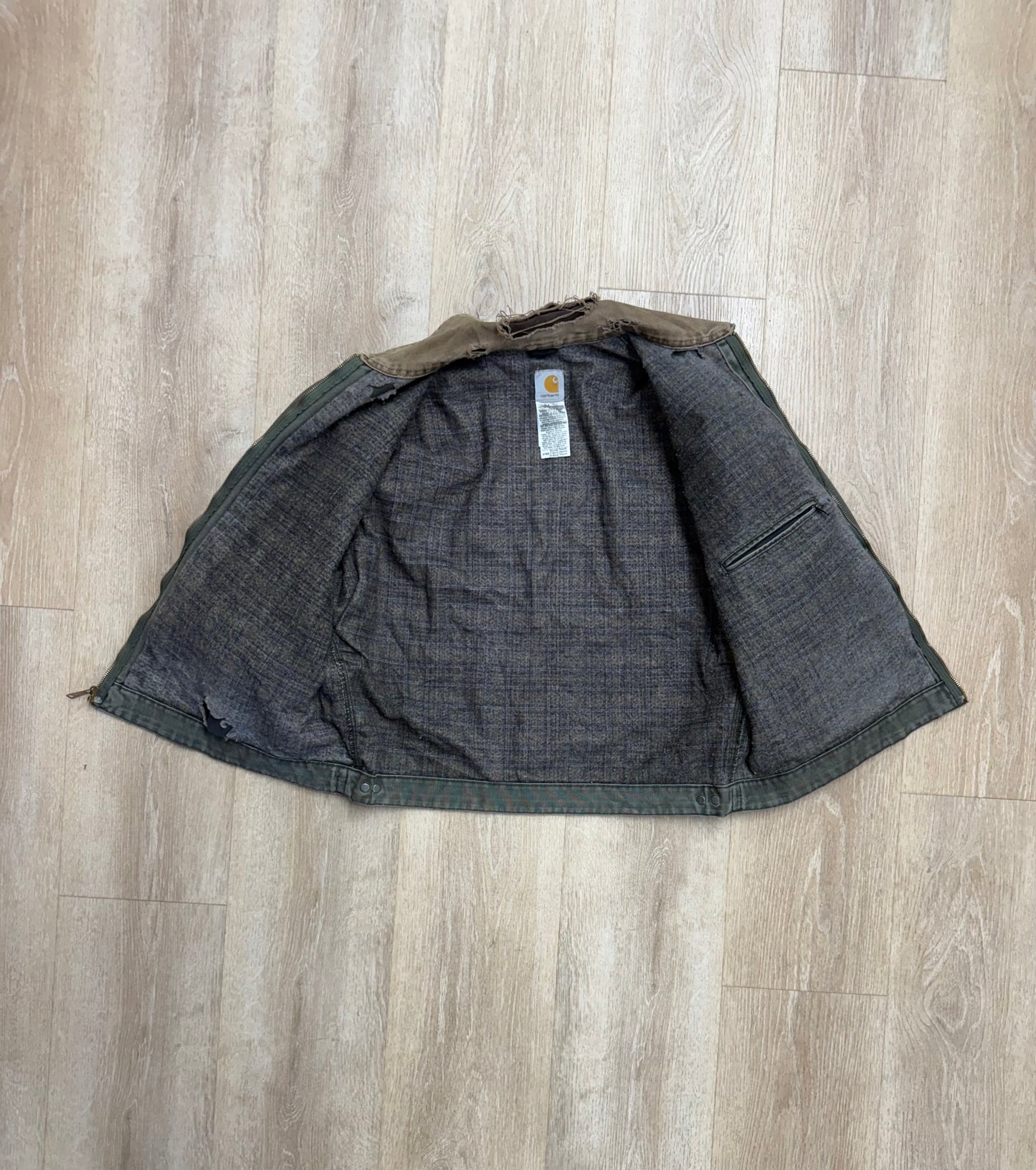 Faded Olive Green Carhartt Detroit Jacket - Boxy L-XL