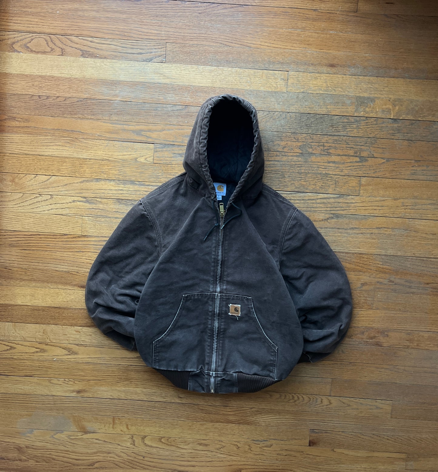 Faded Dark Brown Carhartt Active Jacket - Small