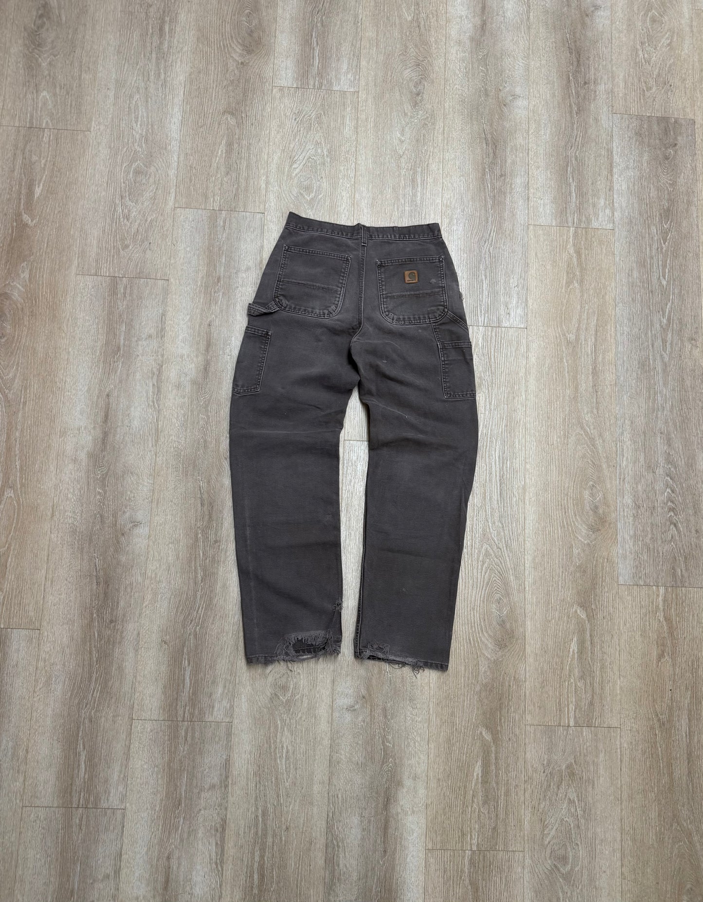 Faded Dark Brown Carhartt Double Knee Pants - 30 x 32