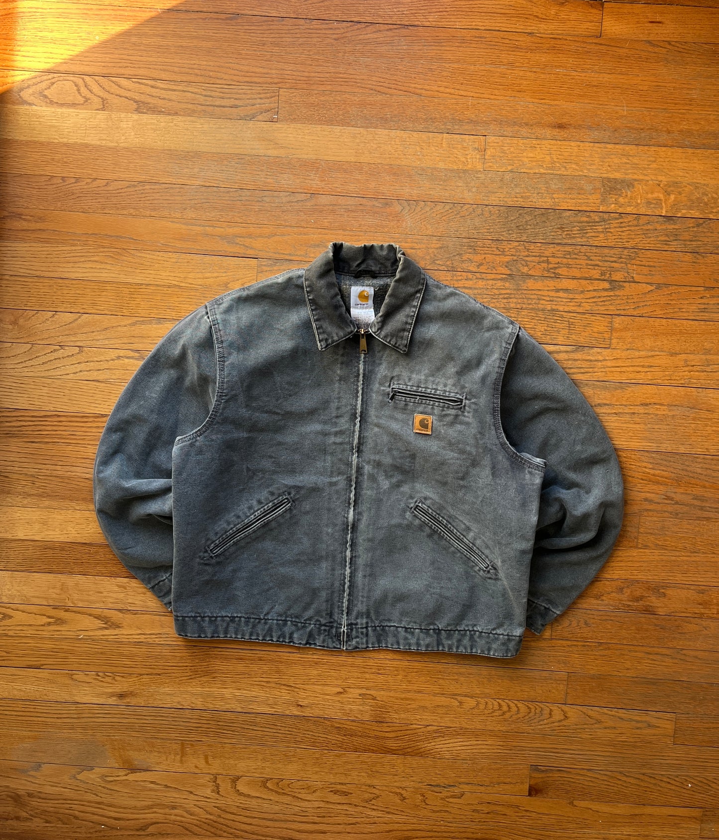 Faded Petrol Blue Carhartt Detroit Jacket - Boxy L-XL