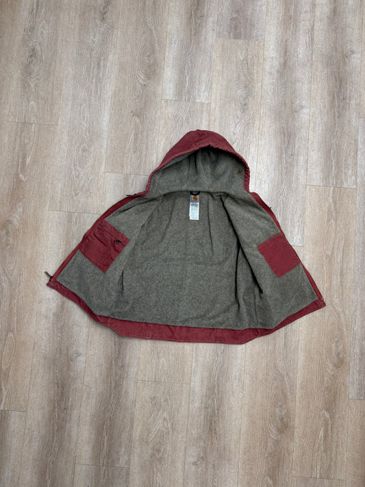 Faded Pink Carhartt Sherpa Lined Jacket - Medium