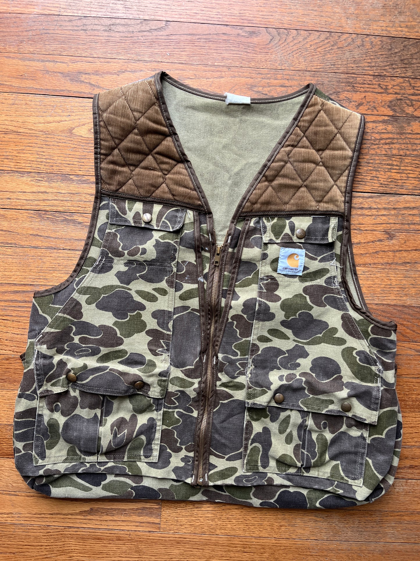 80’s Faded Camo Carhartt Hunting Vest - Medium