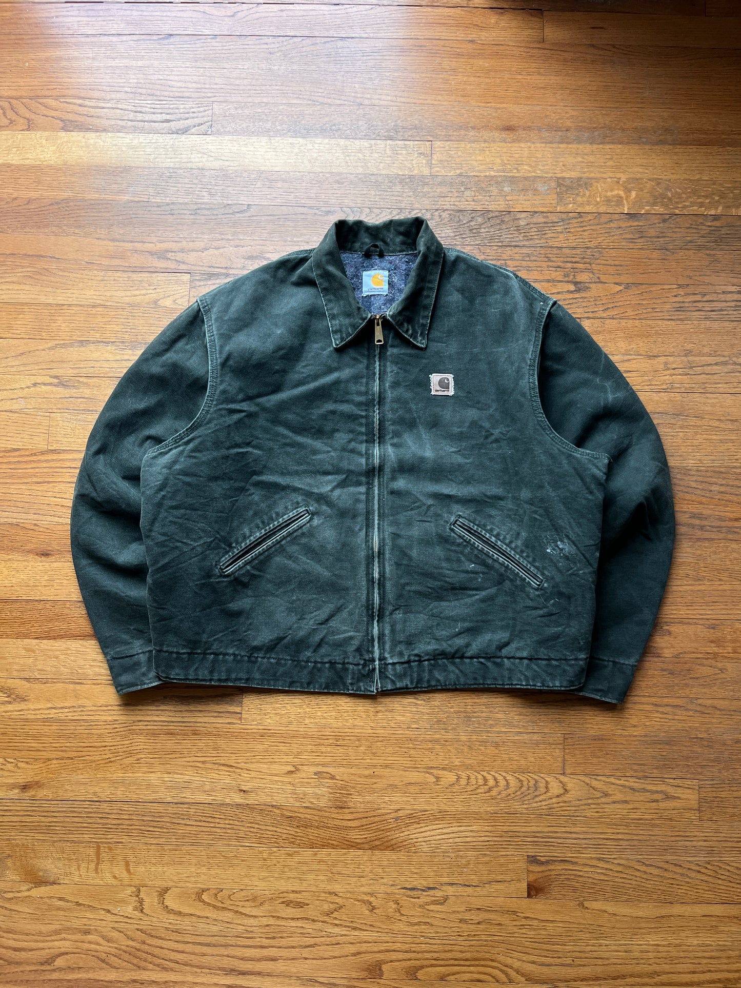 褪色橄榄绿色 Carhartt 底特律夹克 - Boxy XL-2XL