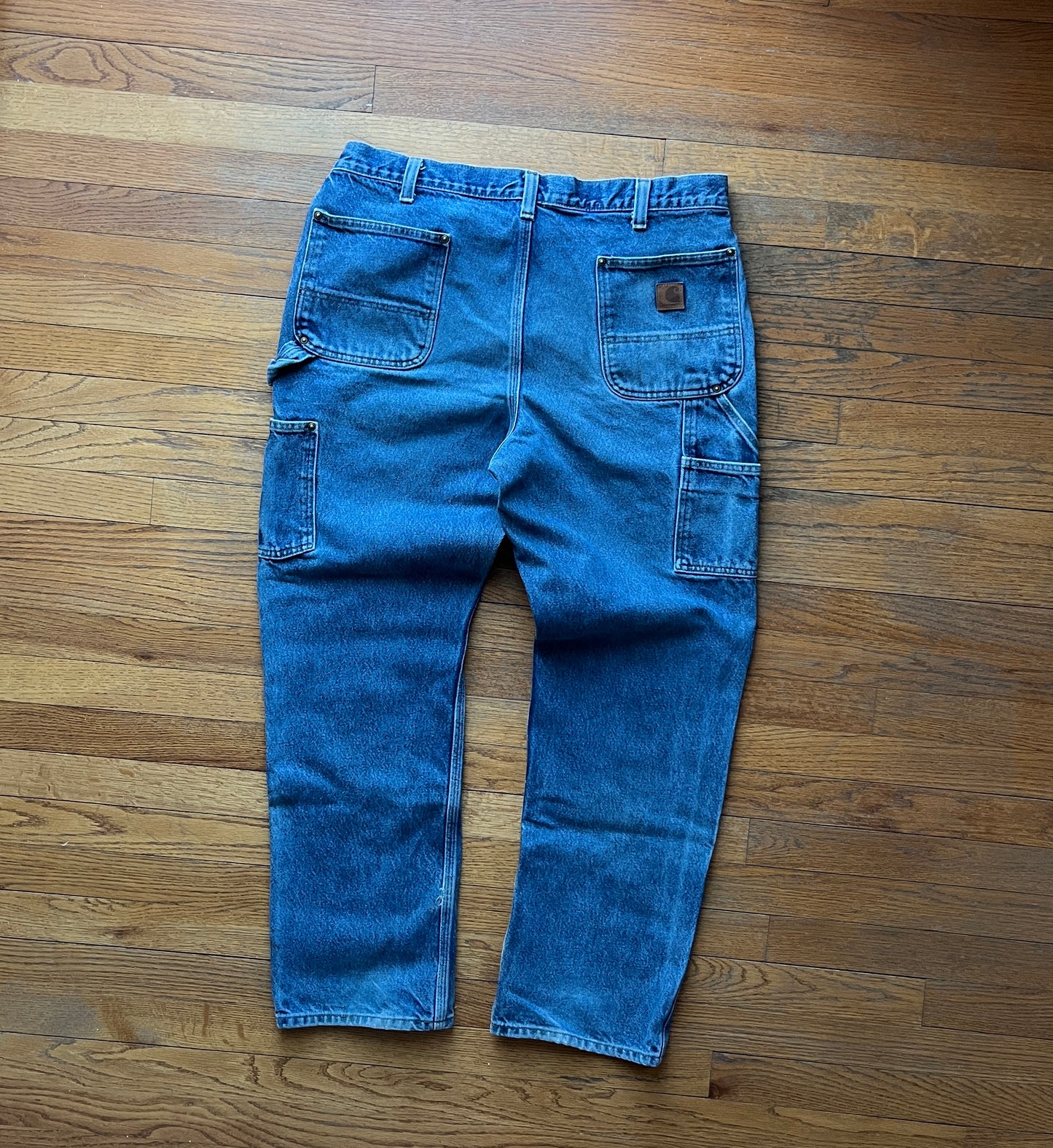 Faded Denim Carhartt Double Knee Pants - 38 x 31