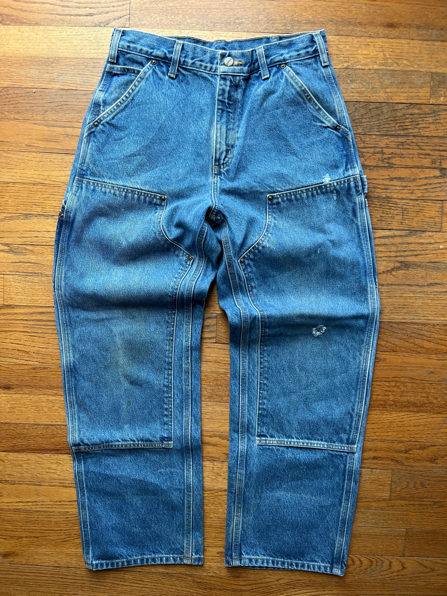 Faded Denim Carhartt Double Knee Pants - 31 x 29.5