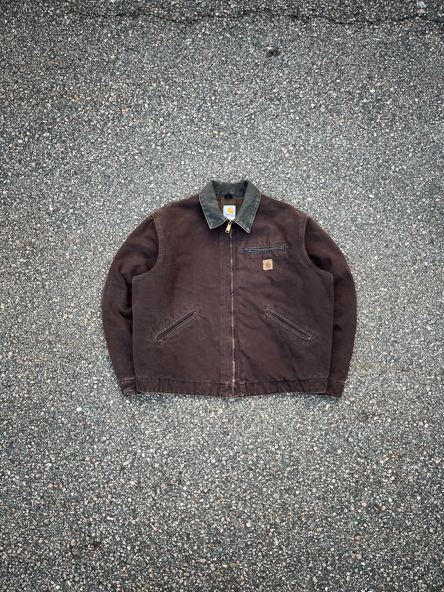 Faded Dark Brown Carhartt Detroit Jacket - Boxy Large