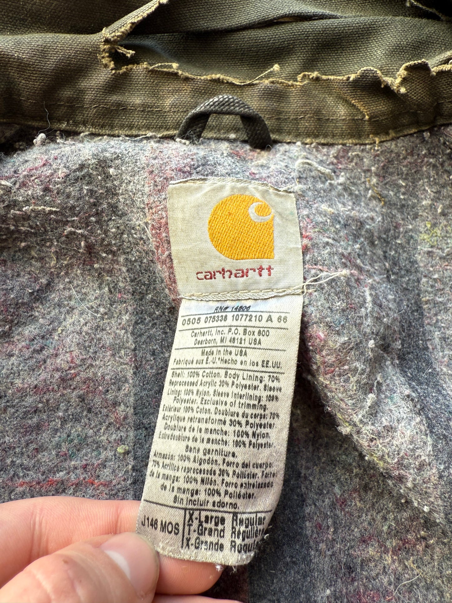 Faded Olive Green Carhartt Detroit Jacket - Boxy L-XL