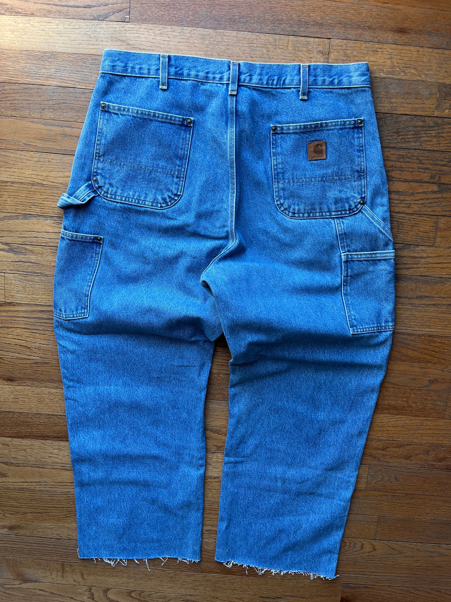 Faded Denim Carhartt Double Knee Pants - 37 x 28