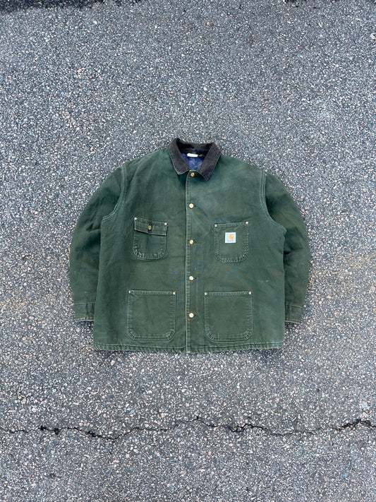 Faded Olive Green Carhartt Chore Jacket - XL