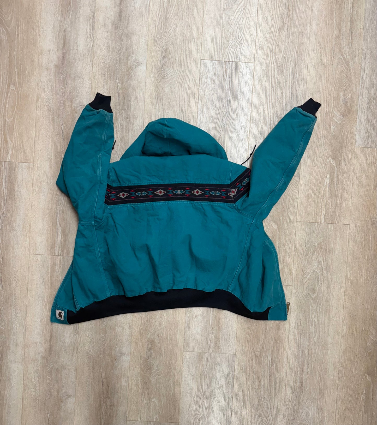 Faded Aqua Southwest Aztec Carhartt Active Jacket - Large