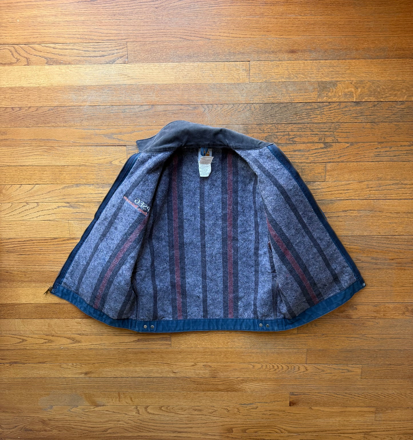 Faded Navy Blue Carhartt Detroit Jacket - Large