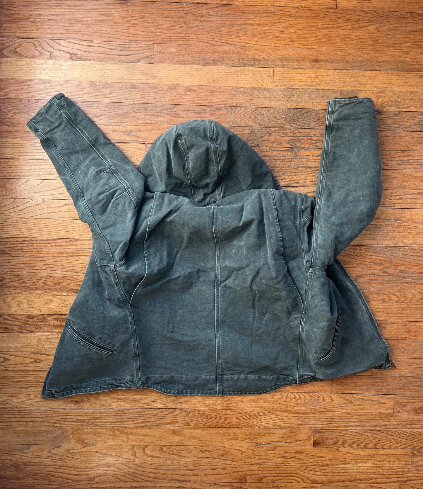 Faded Olive Green Carhartt Sherpa Lined Jacket - Medium