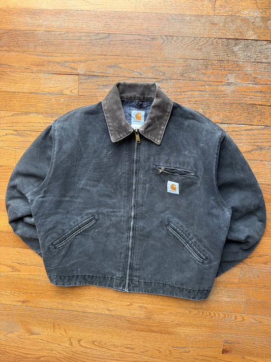 Faded Black Carhartt Detroit Jacket - Boxy Medium