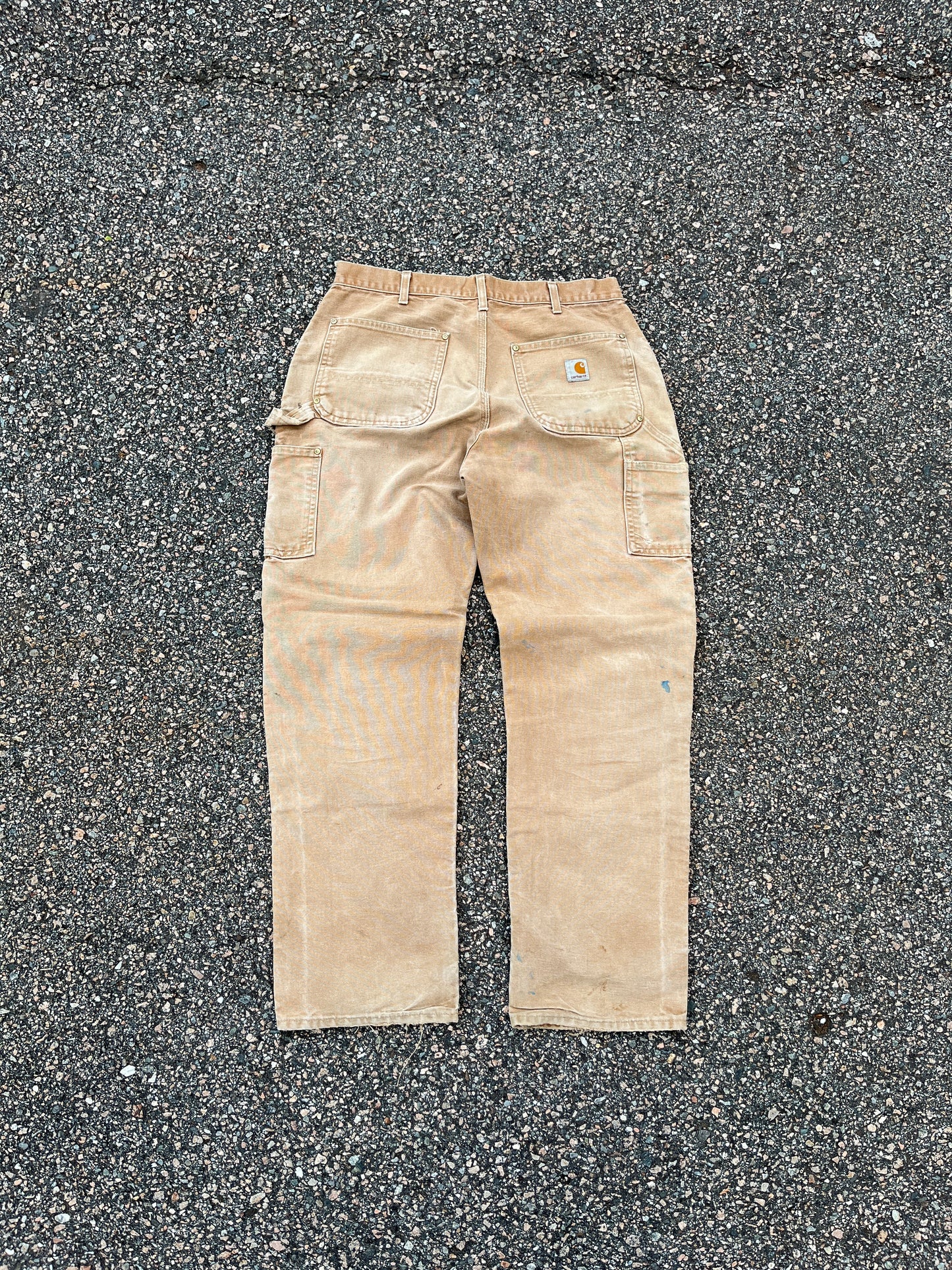 Faded Tan Carhartt Double Knee Pants - 32 x 30.5