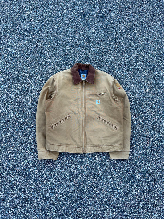 褪色棕褐色 Carhartt 底特律夹克 - 适合 ML