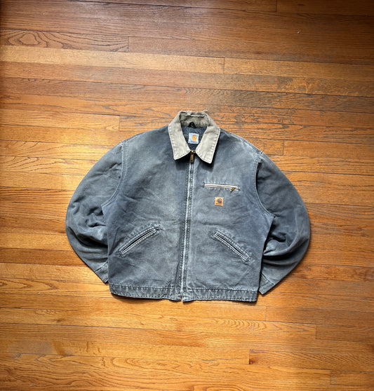 Faded Petrol Blue Carhartt Detroit Jacket - Large