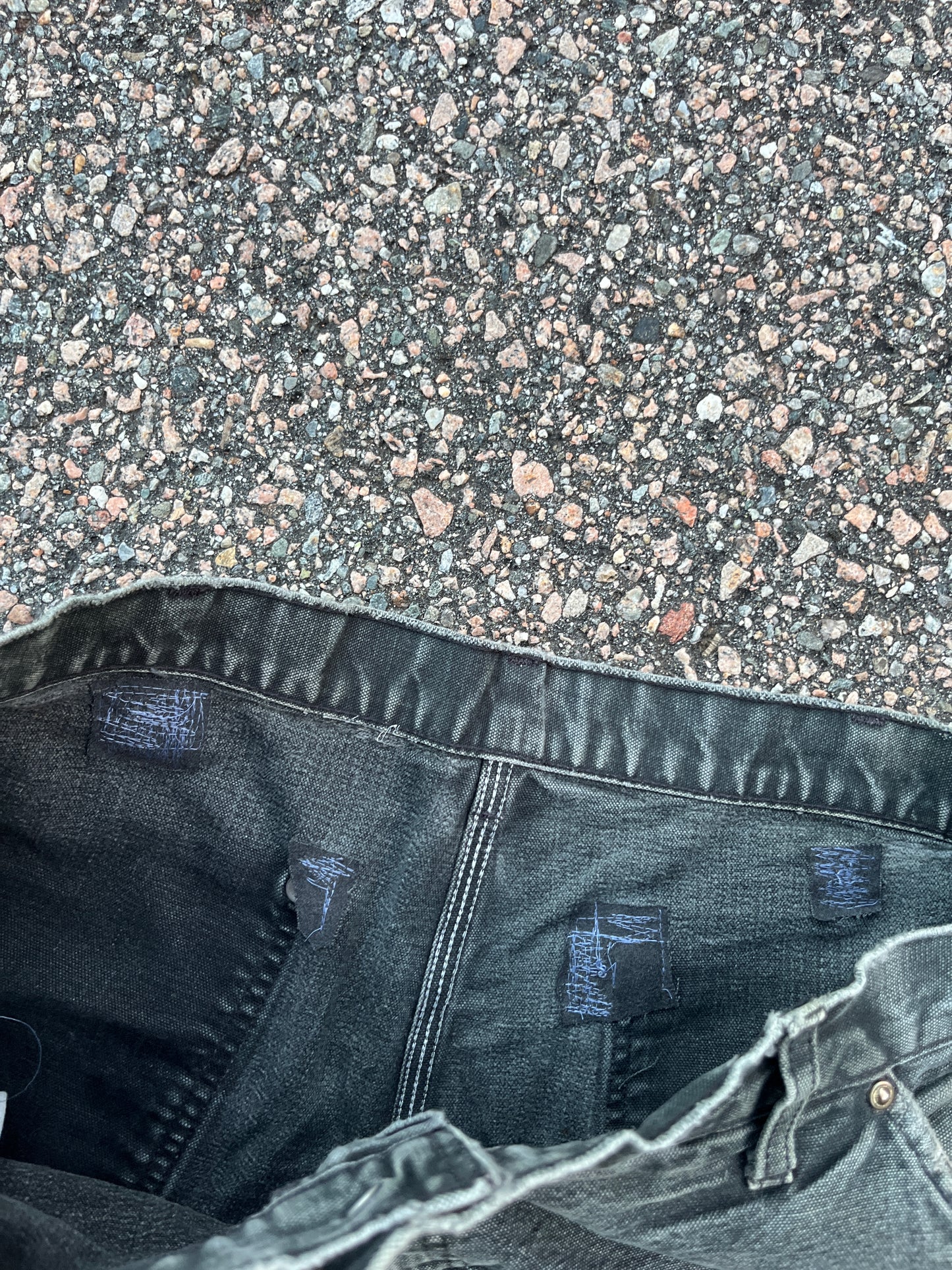 Faded Black Carhartt Double Knee Pants - 36 x 29