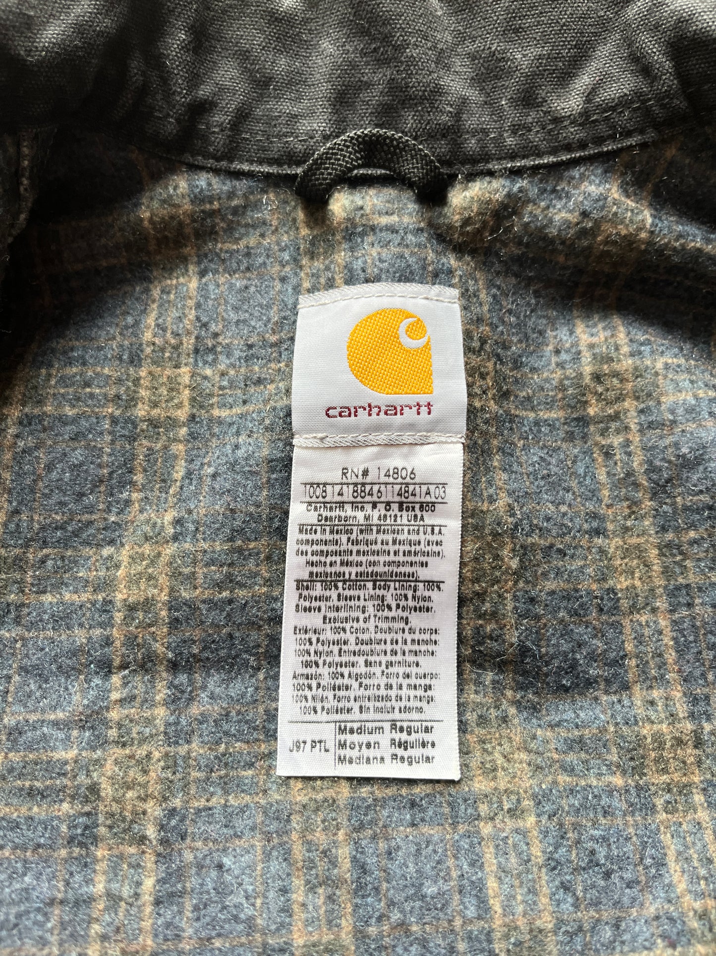 褪色汽油蓝色 Carhartt 底特律夹克 - 中号