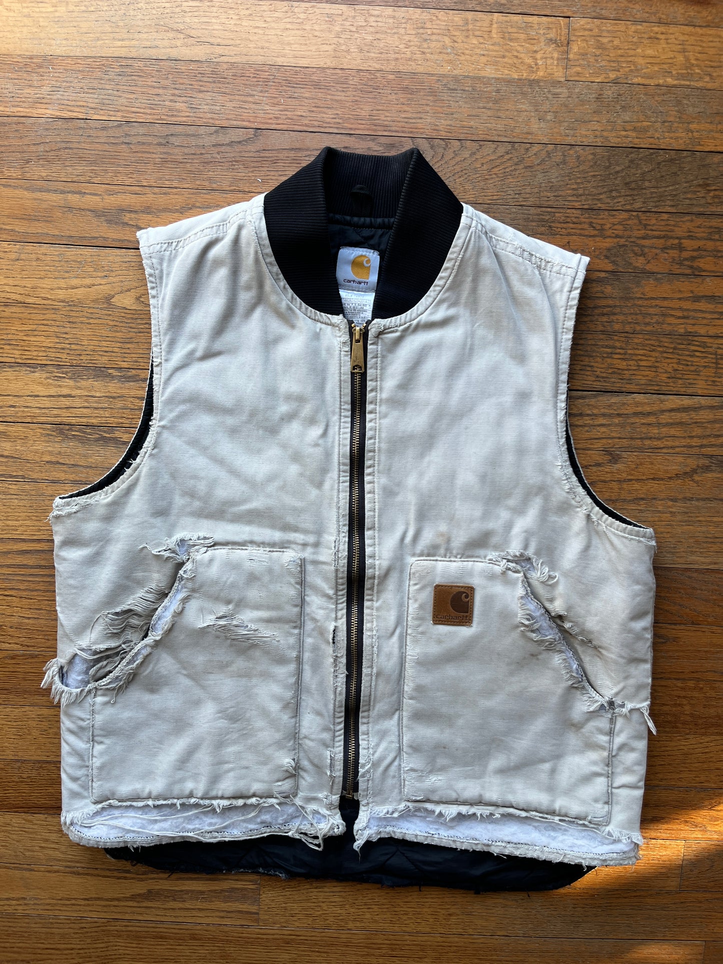 Faded n Distressed Tan Carhartt Vest - Medium