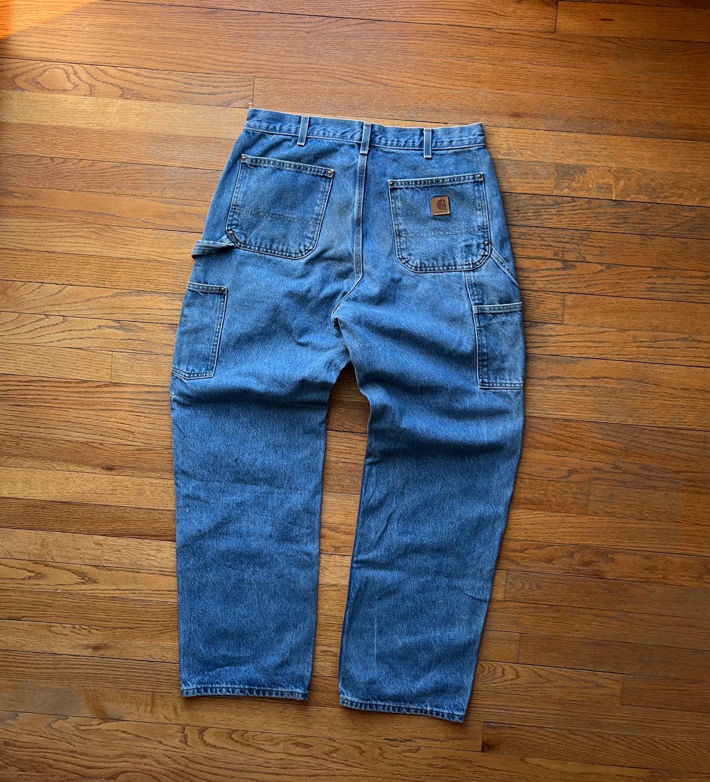 Faded Denim Carhartt Double Knee Pants - 34 x 32