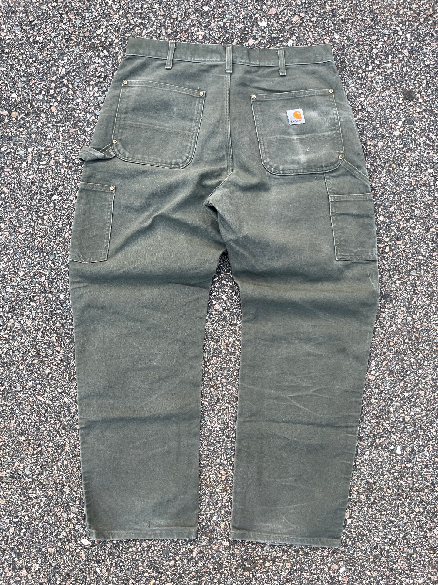 褪色橄榄绿色 Carhartt 双膝裤 - 33 x 29