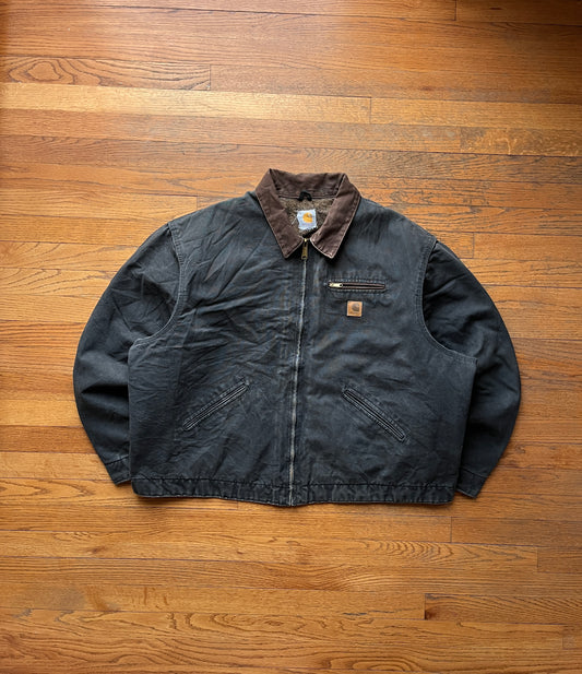 Faded Black Carhartt Detroit Jacket - Boxy 2XL