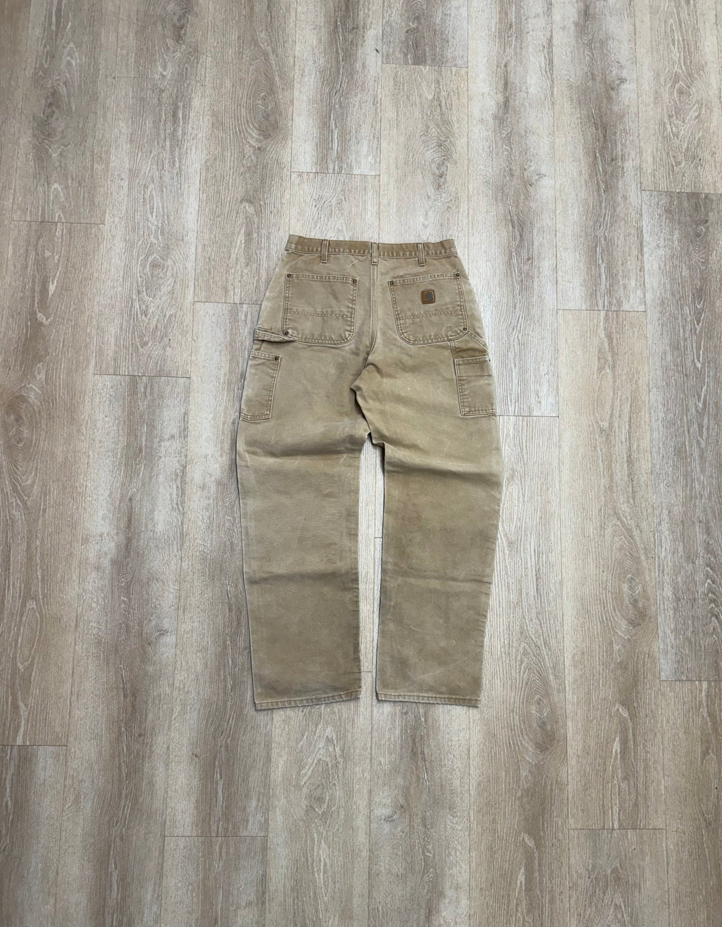 Faded Brown Carhartt Double Knee Pants - 32 x 33