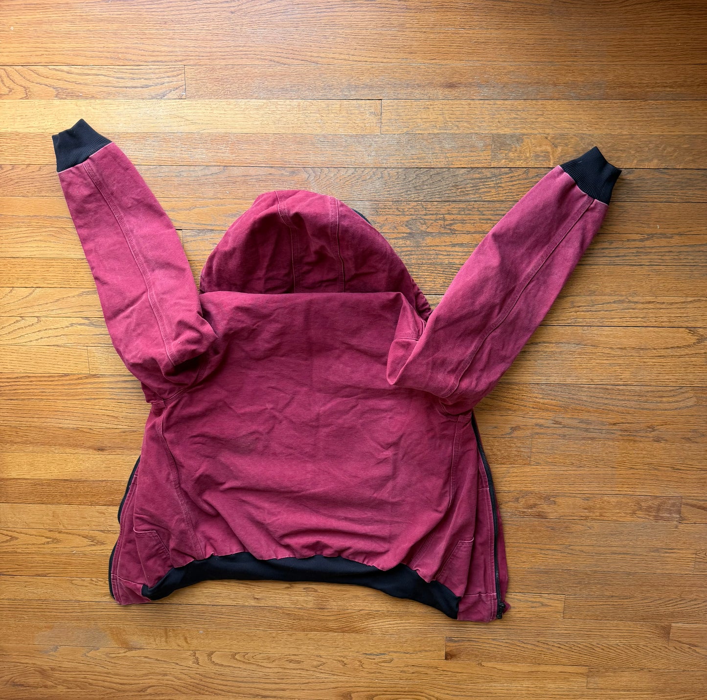 Faded Dark Red Carhartt Active Jacket - Medium