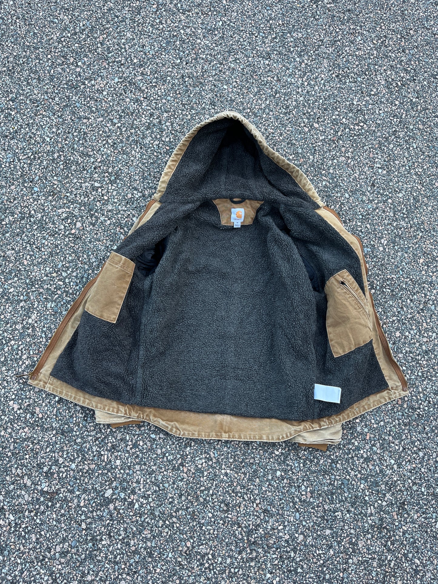 褪色棕色 Carhartt Sherpa 衬里夹克 - 中号