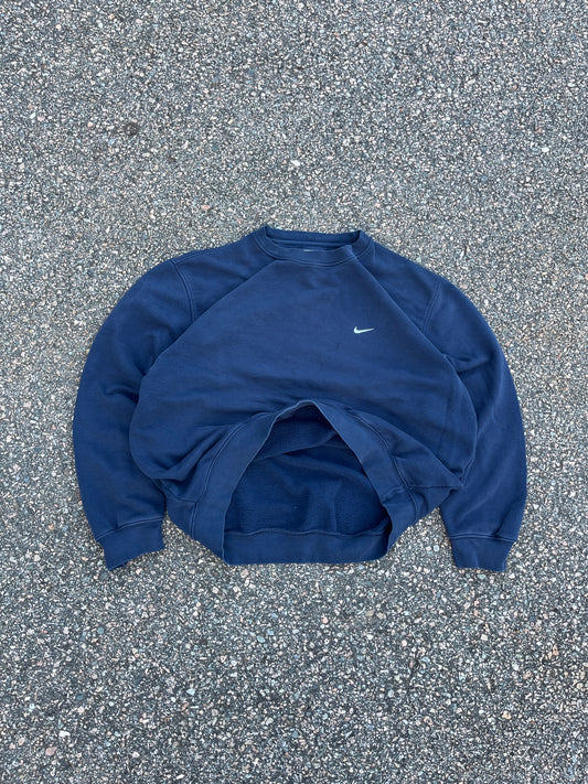 00’s Faded Navy Nike Crewneck - Large