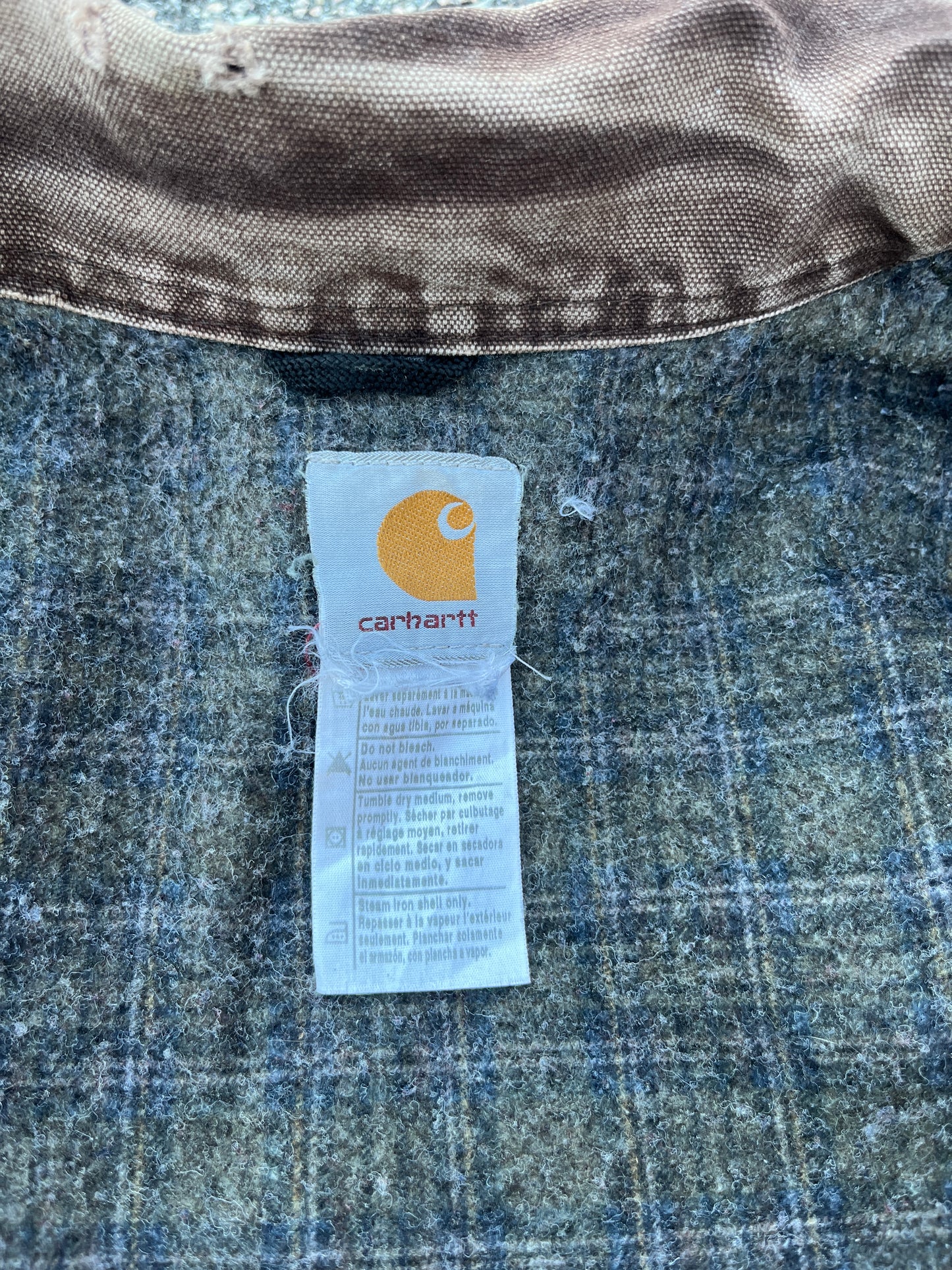 褪色橄榄绿色 Carhartt 底特律夹克 - Boxy XL