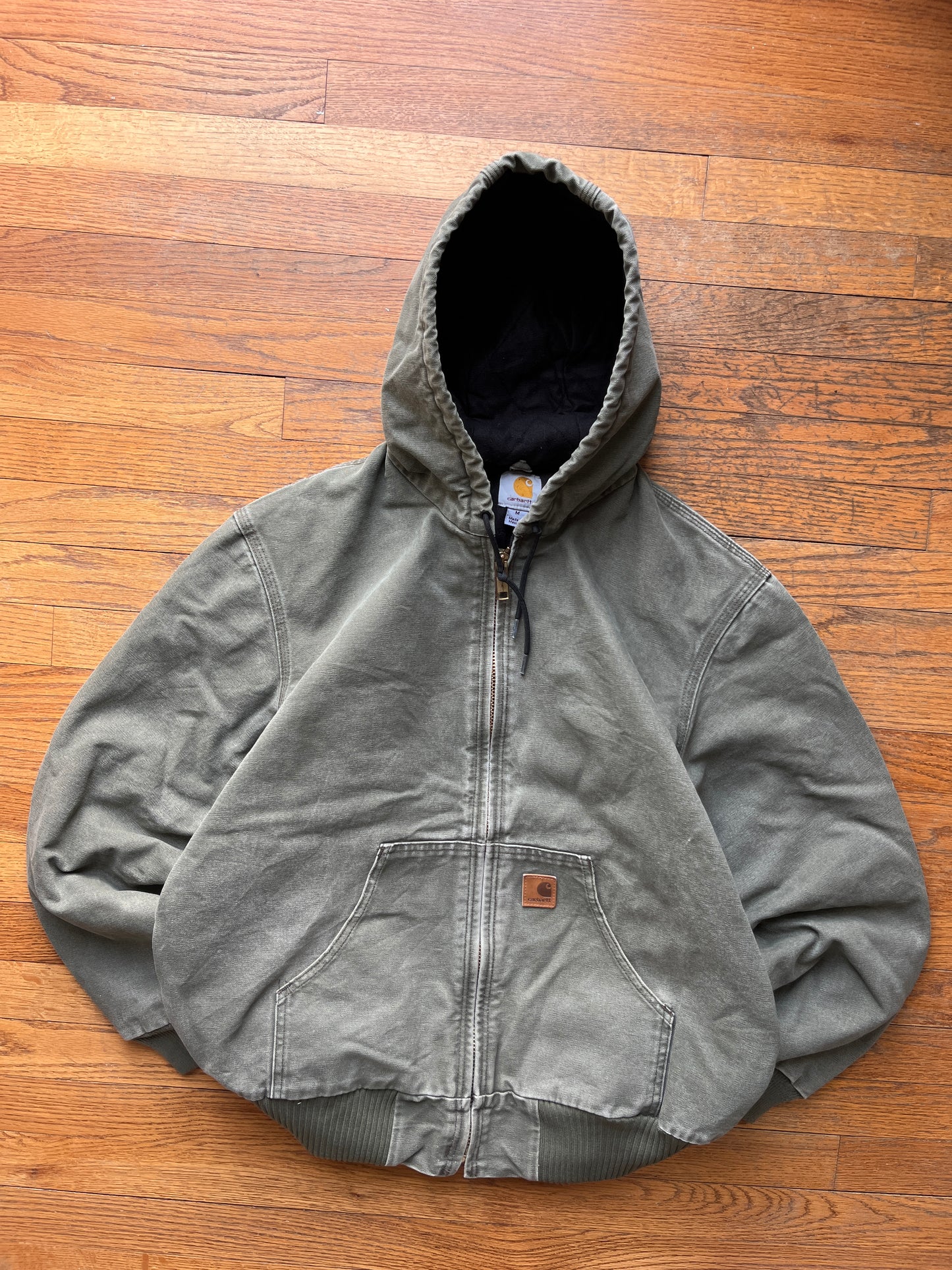 褪色橄榄绿色 Carhartt 运动夹克 - 中号