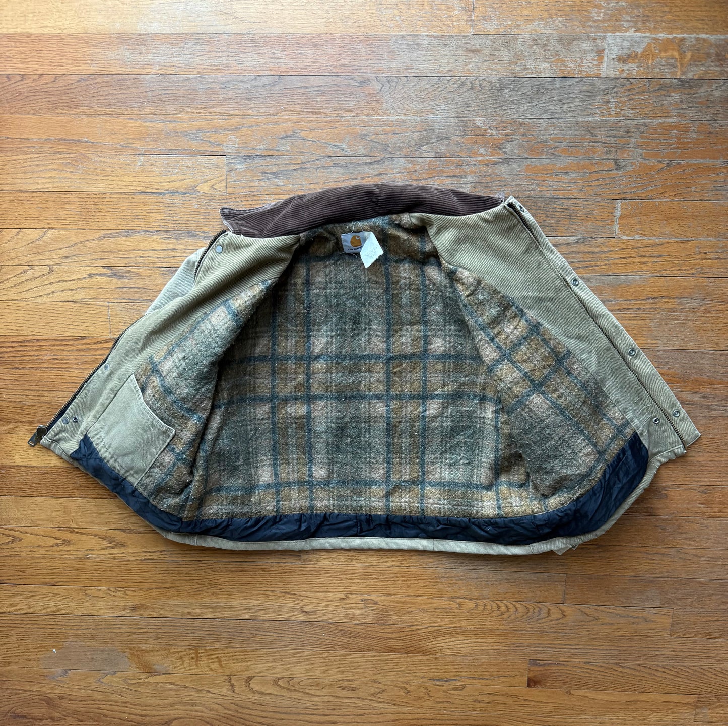 Faded Tan Cropped Carhartt Chore Jacket - Medium