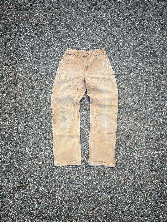 Faded Tan Carhartt Double Knee Pants - 27 x 30