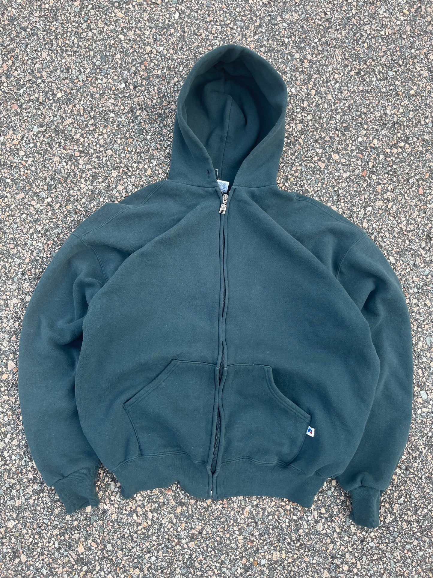 90’s Faded Hunter Green Russell Hoodie - XL