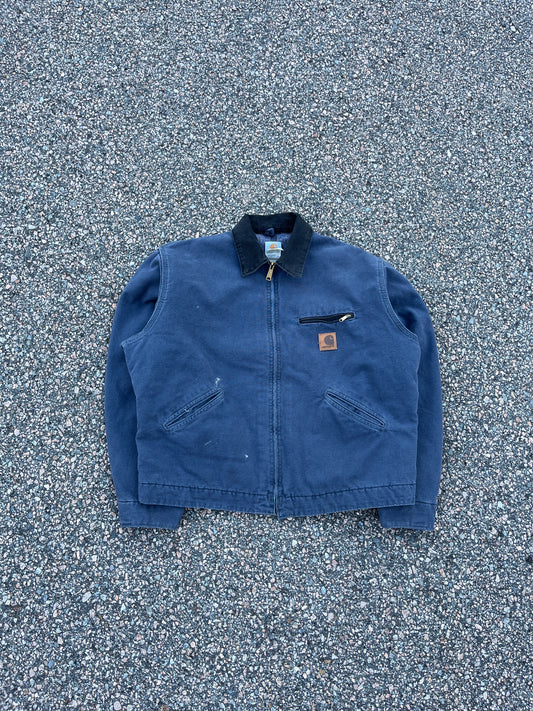 褪色汽油蓝色 Carhartt 底特律夹克 - 宽松 L-XL