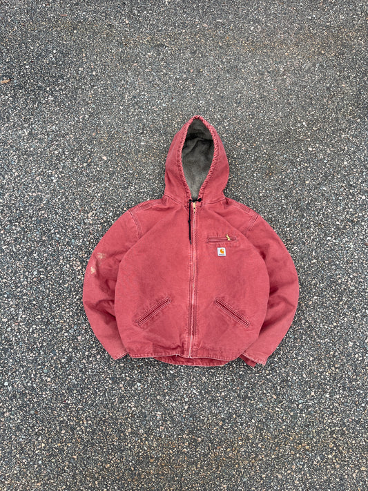 褪色鲑鱼色 Carhartt Sherpa 衬里夹克 - 中号宽松款