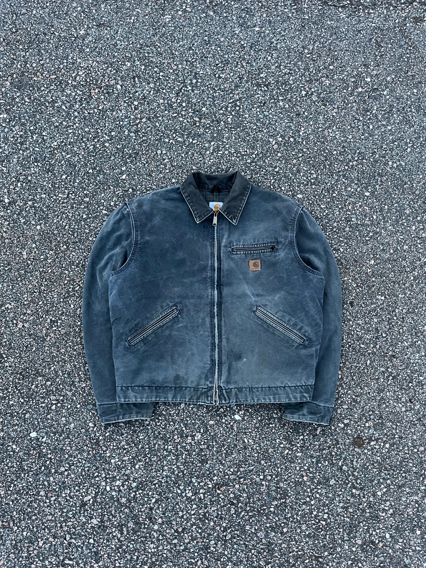 Faded Petrol Blue Carhartt Detroit Jacket - Boxy M-L