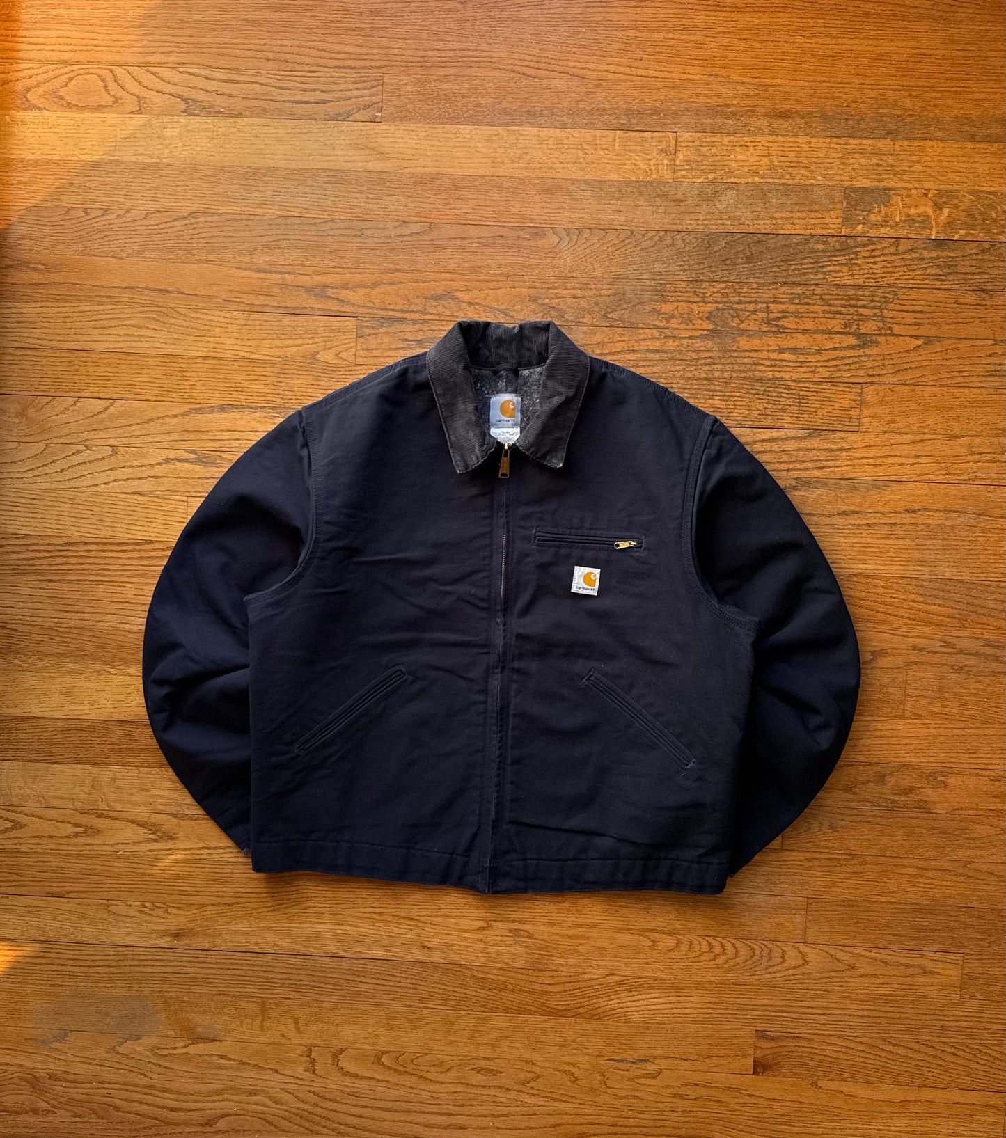 Faded Dark Navy Carhartt Detroit Jacket - Large