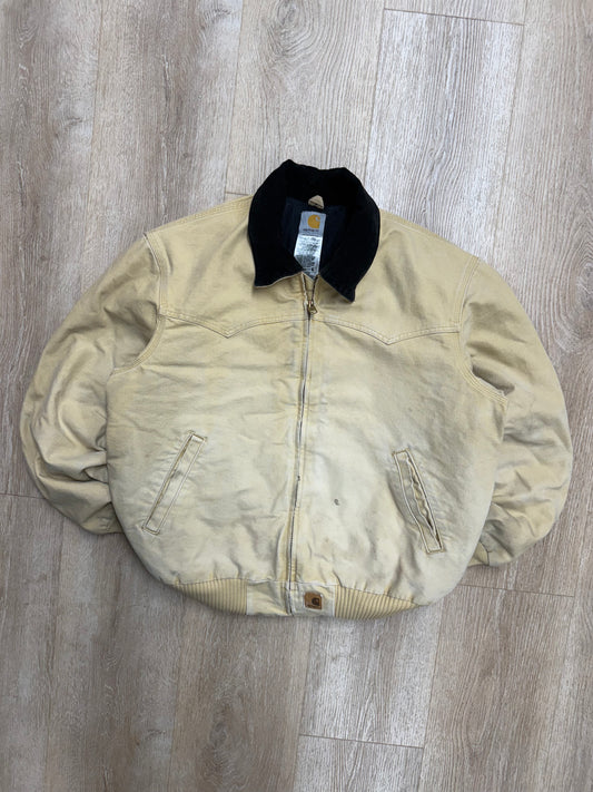 Faded Beige Carhartt Santa Fe Jacket - Large