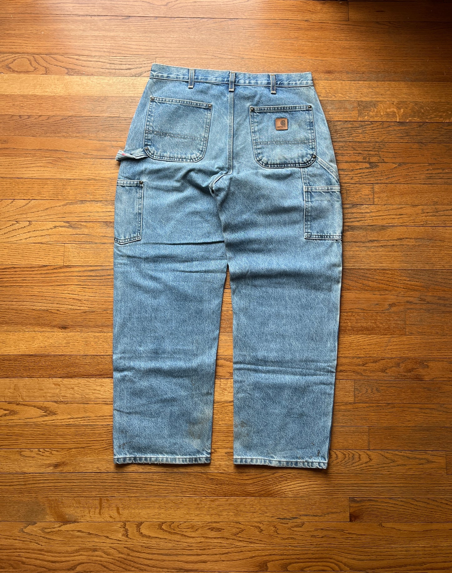 Faded Denim Carhartt Double Knee Pants - 34 x 29