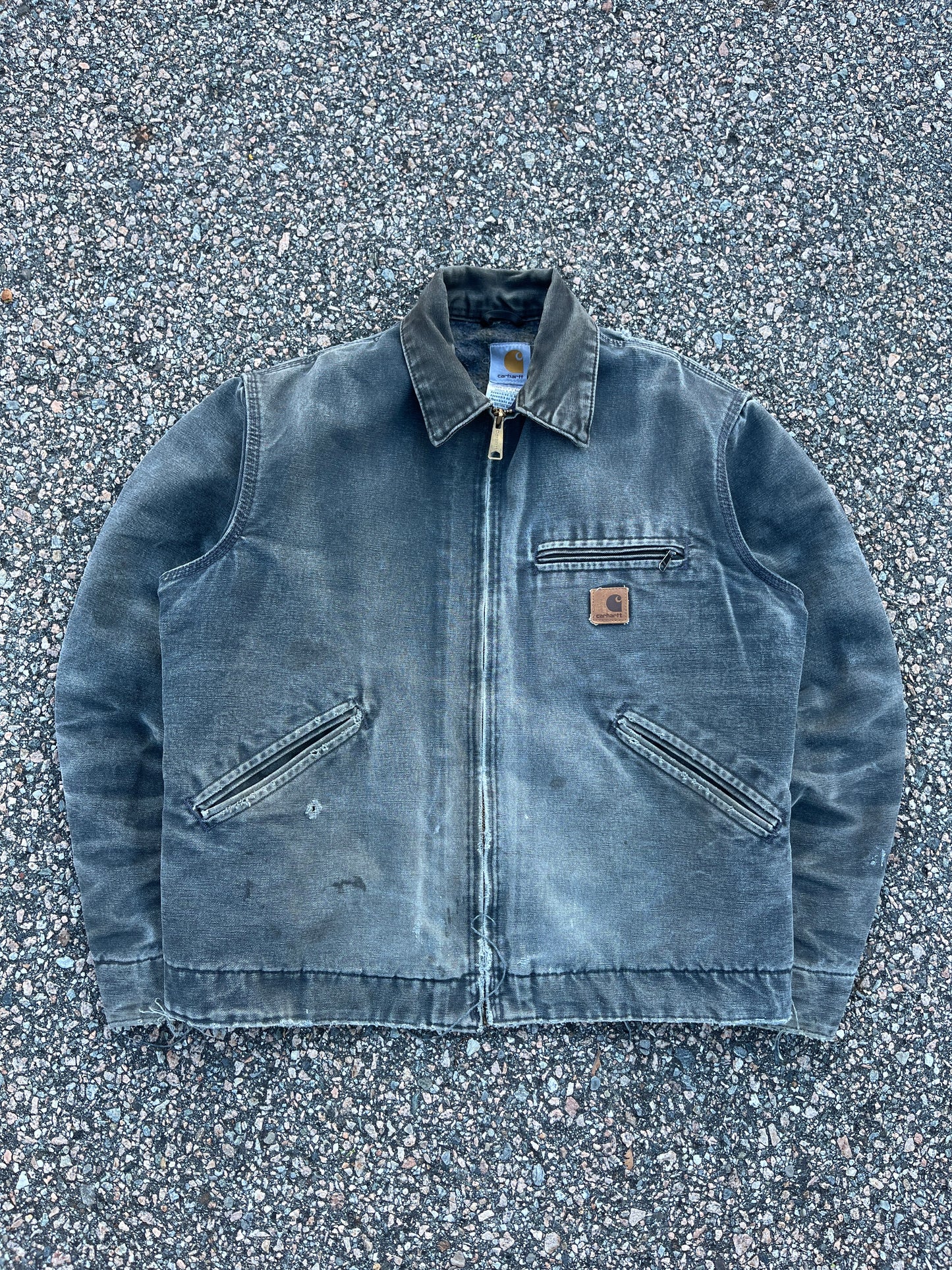 褪色汽油蓝色 Carhartt 底特律夹克 - 中号