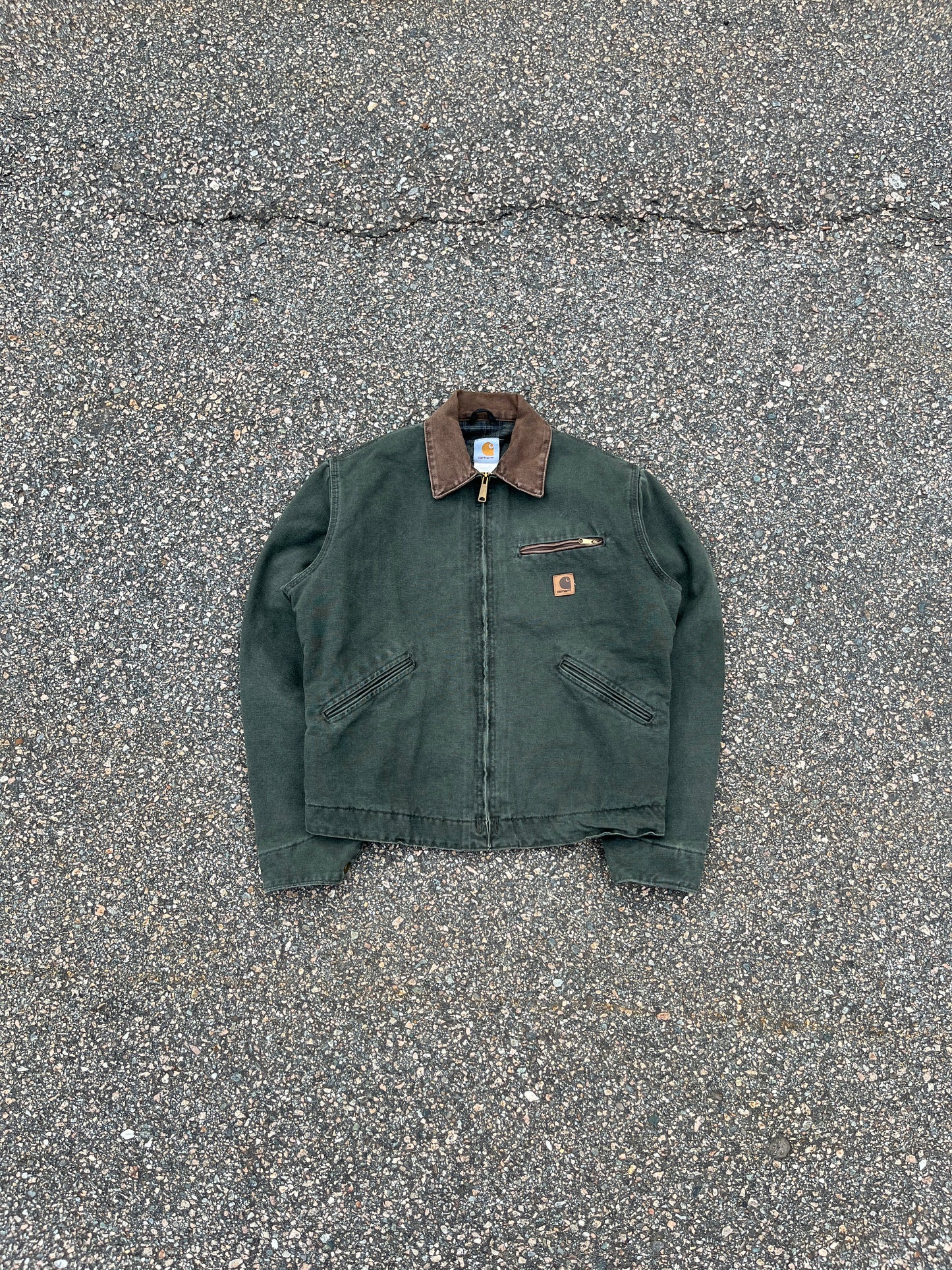 Faded Olive Green Carhartt Detroit Jacket - Medium