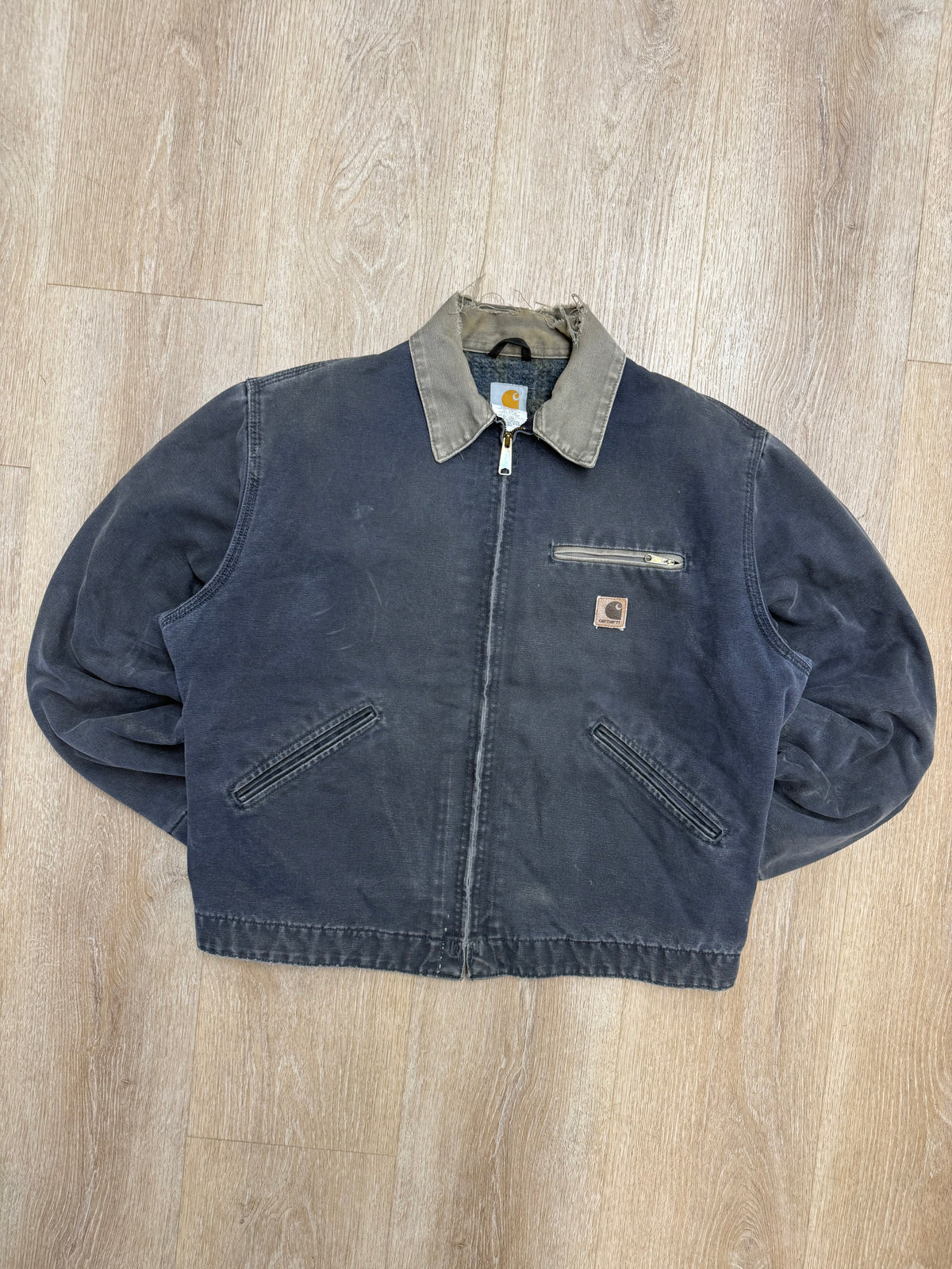 Faded Petrol Blue Carhartt Detroit Jacket - Large